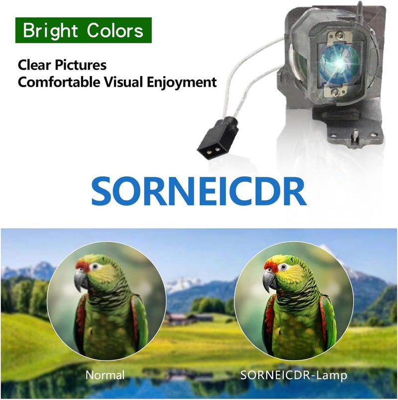 SORNEICDR مصباح بديل لبروجكتور BL-FU200E / SP.7EH01GC01 متوافق مع بروجكتورات OPTOMA DH334 HD27H HD27HDR HD27LV-4K HD29H، مع هيكل - Image 3